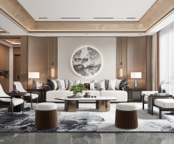 New Chinese Style A Living Room-ID:467226037