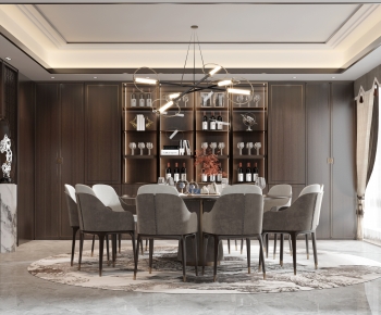 New Chinese Style Dining Room-ID:644871958