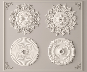 French Style Plaster Carved Top Plate-ID:473984968