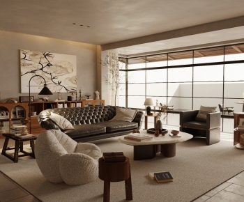 Wabi-sabi Style A Living Room-ID:654042018