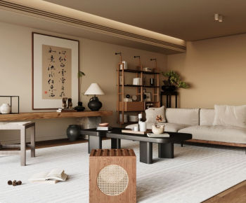 New Chinese Style A Living Room-ID:125849218