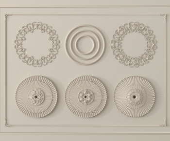 French Style Plaster Carved Top Plate-ID:421087037