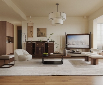 New Chinese Style A Living Room-ID:509404904