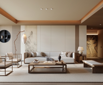 New Chinese Style A Living Room-ID:525331975