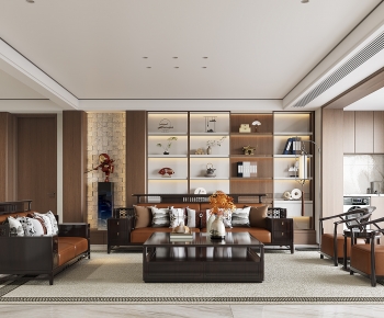 New Chinese Style A Living Room-ID:189340113