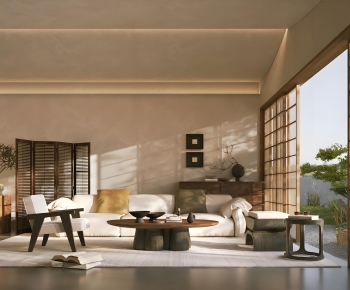 Wabi-sabi Style A Living Room-ID:723906047