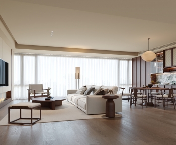 New Chinese Style A Living Room-ID:624220443