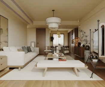 New Chinese Style A Living Room-ID:194752935