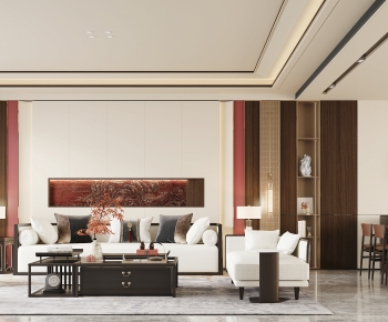 New Chinese Style A Living Room-ID:864032987