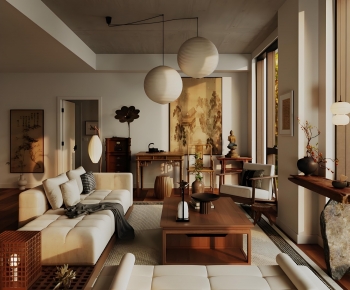 New Chinese Style A Living Room-ID:795713906