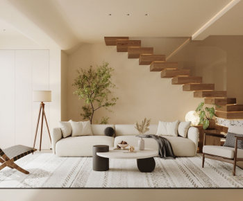 Wabi-sabi Style A Living Room-ID:399271016