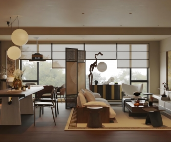 New Chinese Style A Living Room-ID:643476015