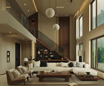 Wabi-sabi Style A Living Room-ID:663208017