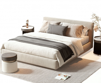 Modern Double Bed-ID:797487024