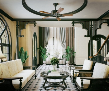 Retro Style A Living Room-ID:707882888