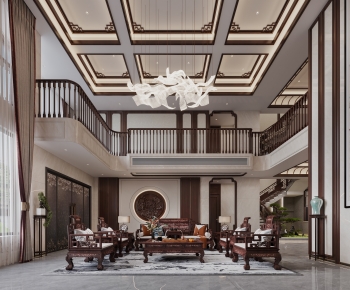 New Chinese Style A Living Room-ID:557480105