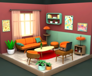 Modern A Living Room-ID:657707934