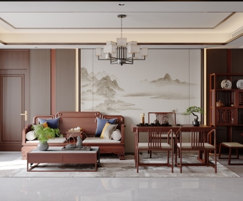 New Chinese Style A Living Room-ID:355304967