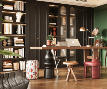 Modern Computer Desk And Chair-ID:370162968