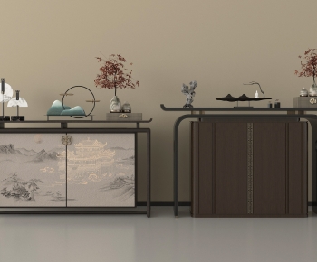 New Chinese Style Entrance Cabinet-ID:195498949