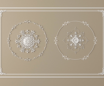 French Style Plaster Carved Top Plate-ID:508577112