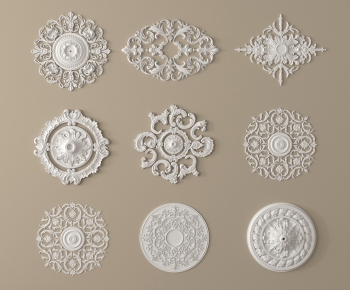 European Style Plaster Carved Top Plate-ID:684500939