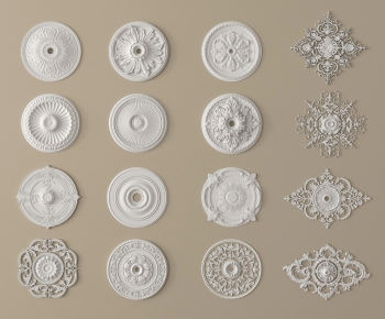 French Style Plaster Carved Top Plate-ID:287062887