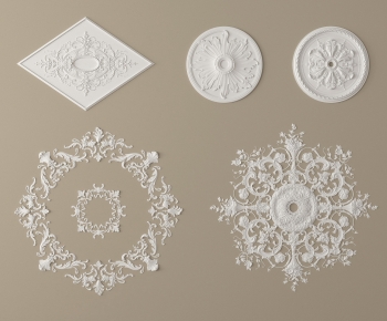 European Style Plaster Carved Top Plate-ID:681782961