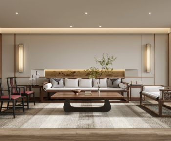 New Chinese Style A Living Room-ID:280153992