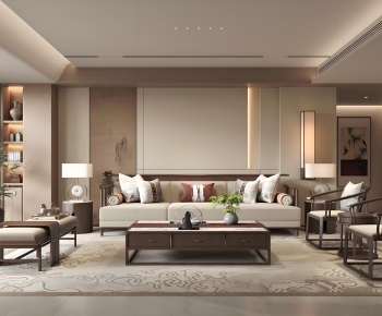 New Chinese Style A Living Room-ID:283719069