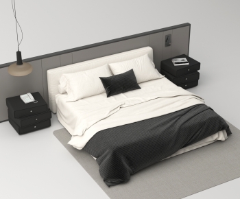 Modern Double Bed-ID:845756058