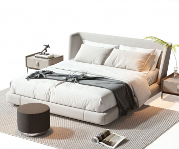 Modern Double Bed-ID:626378069