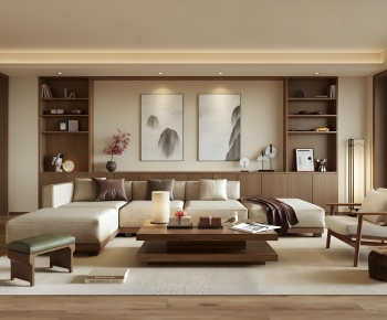 New Chinese Style A Living Room-ID:959429983