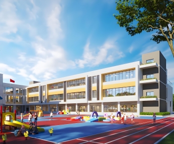 Modern School Building-ID:877830984