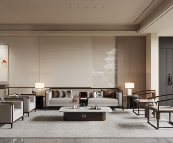 New Chinese Style A Living Room-ID:730344063