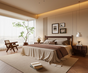 Wabi-sabi Style Bedroom-ID:375325928