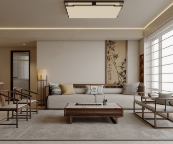 New Chinese Style A Living Room-ID:114088062