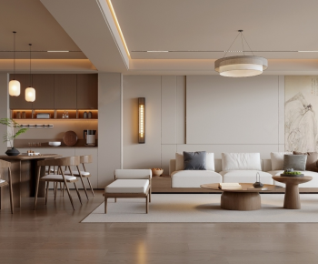 New Chinese Style A Living Room-ID:916646008