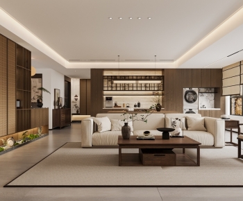 New Chinese Style A Living Room-ID:140271234