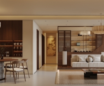 New Chinese Style A Living Room-ID:589689974
