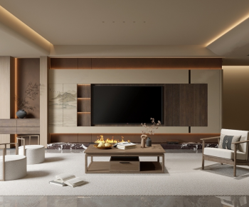 New Chinese Style A Living Room-ID:521517993
