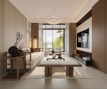 New Chinese Style A Living Room-ID:465336084