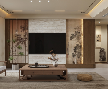 New Chinese Style A Living Room-ID:574362992