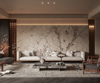 New Chinese Style A Living Room-ID:248806957