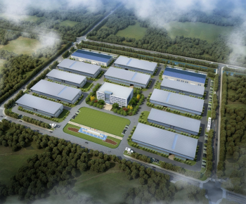 Modern Architectural Bird's-eye View Planning-ID:550545934