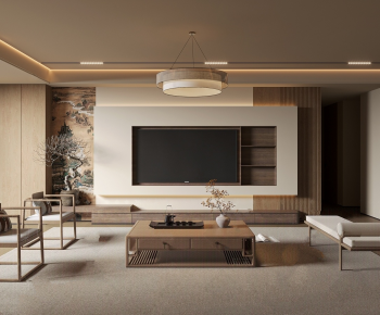 New Chinese Style A Living Room-ID:751583101