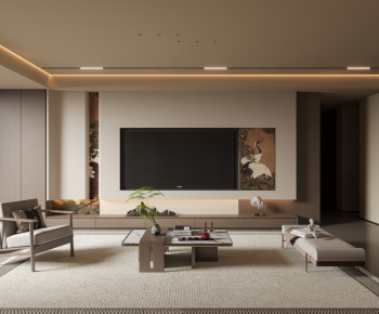New Chinese Style A Living Room-ID:621082074