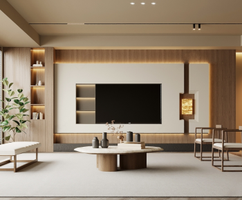New Chinese Style A Living Room-ID:507290464