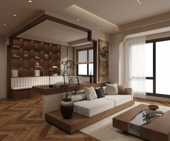 New Chinese Style A Living Room-ID:652623895
