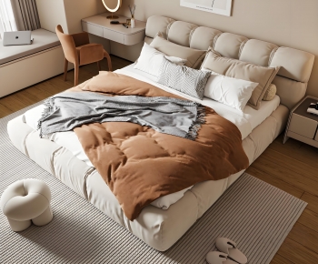 Modern Double Bed-ID:642359364